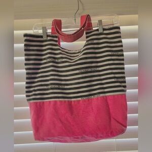 Victoria's Secret Tote Bag Canvas PINK rare vintage Travel Bag GREAT CONDITION!!